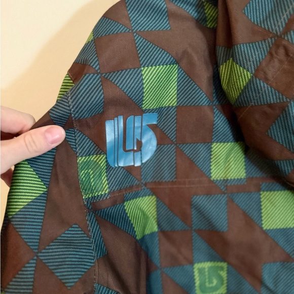 Burton DryRide Snowboarding Jacket Men's Size S Brown Green Check Polyester - Picture 8 of 13